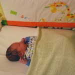 Conrad\'s first night in cot
